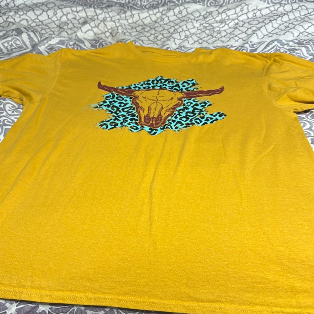 Mustard colored western tee